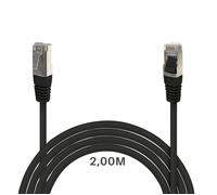 Câble réseau RJ45 Cat. 6a - Waytex - 2m - Cuivre - S/FTP - LSOH - Noir