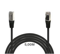Waytex 33855 Câble Ethernet Réseau RJ45 Cat 6a S/FTP 500MHz Blindé 100% cuivre LSZH Sans Halogène - Compatible PC, Imprimante, Box, Routeur, Switch réseau, Consoles de jeux, TV - 5m, Noir