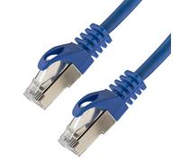 Câble réseau S/FTP PIMF Cat. 7 Câble Patch Gigabit Ethernet LAN DSL CAT7 Bleu 10 m