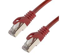 Câble réseau S/FTP PIMF Cat. 7 Câble Patch Gigabit Ethernet LAN DSL CAT7 Rouge 7,50 m