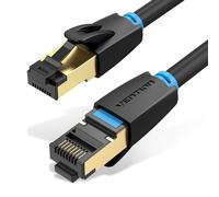 Câble Réseau Vention IKABD Noir 0.5m Cat8 S/FTP (S-STP) RJ-45 Mâle à Mâle Contacts Or, Cuivre sans Oxygène, 40 Gigabit Ethernet, 2000MHz, AWG28