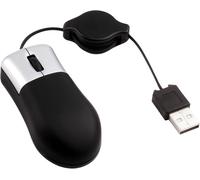 Câble Rétractable Filaire USB Optique Souris Mini Voyage Souris Petite Mini Mince Portable Réglable pour Apple Mac Hp Dell Lenovo Thinkpad Sony Asus Acer Tablet PC Ordinateur Portable (Noir et Argent)