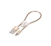 Câble Rétractable 24 cm 2A Micro USB USB-C pour Charge et Transfert de Données Or YONIS
