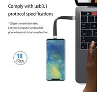 Câble réversible USB type-c mâle vers mâle 3.1 Gen2 10Gbps, cordon de Transmission de données pour ordinateur portable et portable