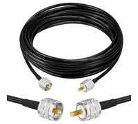 Câble RG8X CB 7.6m UHF PL259 Mâle vers Mâle 50 ohms Faible Perte pour Radio HAM et CB, Analyseur d'Antenne, Charge Factice, Compteur SWR(1 Pièce)