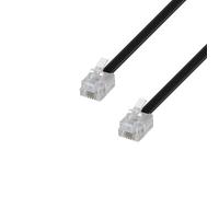 Câble RJ11 2m M/M pour Téléphone fixe et ADSL WAYTYEX 39002 Câble Plat RJ11 Longueur 2,00 m - Noir