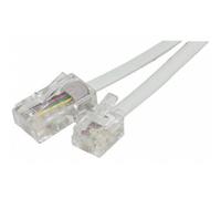 Cable RJ45 RJ11 téléphone 2m blanc - câble téléphone RJ45 RJ11 2m blancPermet de raccorder votre téléphone ou modem ADSL a une