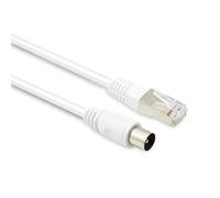 Câble Rj45 / Tv Coaxial 9,52Mm Prise Mâle/Male Pour Réception Television, Tnt, Satellite, Décodeur, Antenne - Fil 5 Mètres Blindé