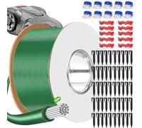Cable Robot Tondeuse 100M + 50 Piquets + 10 Connecteurs de Câble + 10 Bornes de Connexion, Fil pour Robot Tondeuse, Câble pour Robots Tondeuses Compatible avec Gardena/Bosch/Worx/Yard Force etc