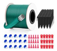 Cable Robot Tondeuse 100m + 50 Piquets + 15 Connecteurs de Câble + 15 Bornes de Connexion, Cable Tondeuse, pour Tondeuse à Gazon Compatible avec Bosch Gardena Husqvarna Worx Stihl etc