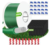 Cable Robot Tondeuse 250M + 150 Piquets + 20 Connecteurs de Câble + 10 Bornes de Connexion, Fil pour Robot Tondeuse, Câble pour Robots Tondeuses Compatible avec Gardena/Bosch/Worx/Yard Force etc