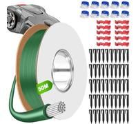 Cable Robot Tondeuse 50M + 50 Piquets + 10 Connecteurs de Câble + 10 Bornes de Connexion, Fil pour Robot Tondeuse, Câble pour Robots Tondeuses Compatible avec Gardena/Bosch/Worx/Yard Force etc