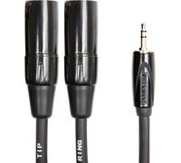 Câble symétrique d’interconnexion gamme Black Roland - Connecteur minijack stéréo vers deux XLR mâles, 4,5m - RCC-15-352XM