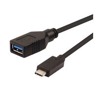 Câble ROLINE 11.02.9030 USB 3.2 Gen 2 (3.1 Gen 2) Type C vers USB A 0.15m Noir - Connecteurs Mâle/Femelle, Débit 10 Gbit/s