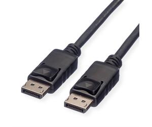 Câble ROLINE 11.44.5763 DisplayPort Mâle/Mâle 3m Noir - DisplayPort 1.2 - Résolution 4096x2560 60Hz - Connecteurs Droit - Matériau TPE