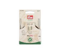 Prym 223993 - Corde en plastique naturel et accessoires - Pivotant à 360° - 100 cm - Corde interchangeable pour aiguilles à tricoter circulaires et crochets tunisiens - Marron