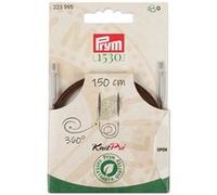 Prym Câble rotatif 223995 – Pivotant à 360° – 150 cm – pour aiguilles circulaires – Marron