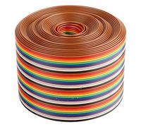 Câble ruban plat 40 broches arc-en-ciel, pas 1.27 mm, flexible pour connecteurs IDC 2.54 mm, cavalier longueur 1 mètre (largeur 5.08 cm)