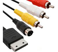 Câble S-AV pour Sega Dreamcast S-Video AV 1,8 m - Nickelé - Câble S-AV pour console Sega DC128 - Compatible avec TV et écrans CRT - Câble audio vidéo 4 en 1 avec sortie S-Terminal