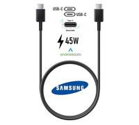 Câble Samsung USB-C vers USB-C certifié 3A 1m noir 2025, charge rapide jusqu’à 45W, synchronisation et transfert data