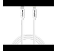Câble Sandberg 136-58 USB-C vers Lightning 100m charge rapide iPhone iPad compatible USB-C blanc