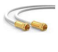 Câble SAT Premium 30m-Câble Coaxial Connecteur F Classe A+-Câble Antenne Fiche F pour TV,Routeur & Modem Internet-Supporte HD,4K UHD,8K,DVB-S/S2-Câble Satellite Blanc