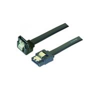 Câble sata 6GB/s coudé bas slim sécurisé (noir) - 50 cm