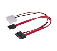 - Câble SATA - alimentation interne 4 plots, SATA pour combo SATA (F) - 20 cm - noir, rouge