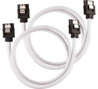 CORSAIR Câble SATA gainé Premium CC-8900253 – 6 Gbps 60 cm Blanc Droit (pack de 2)