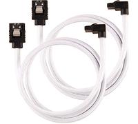 CORSAIR Câble SATA gainé Premium – SATA 6Gbps 60 cm, connecteur à 90° – Blanc