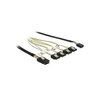 Câble SATA III DeLOCK 85682, 1 m, Noir, Connecteurs Mâle/Mâle Droit, Transfert 6 Gbit/s, Conditionnement Sac Polyéthylène