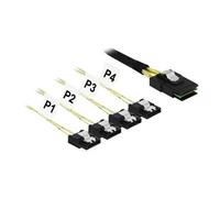 - Câble SATA / SAS - SAS 6Gbit/s - Mini SAS (SFF-8087) (M) pour 4 x SATA (R) - 1 m