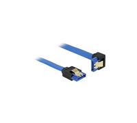 Delock - Câble SATA - Serial ATA 150/300/600 - SATA (R) droit pour SATA (R) angle vers le bas - 70 cm - verrouillé - bleu