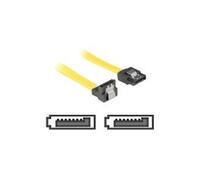 Delock - Câble SATA - Serial ATA 150/300 - SATA (F) pour SATA (F) - 30 cm - connecteur à angle vers le bas, verrouillé, connecteur droite - jaune