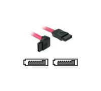 Delock - Câble SATA - Serial ATA 150/300 - SATA (F) pour SATA (F) - 50 cm - connecteur à angle vers le bas, connecteur droite - rouge