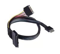câble SATA SFF-8639 + 15 broches, connecteur de données, cordon d'alimentation pour serveur PC