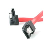 Câble SATA StarTech.com LSATA12RA1 0.3m Rouge, Connecteur Droit/Angle Droit M/M avec Latch, Spécification SATA, Longueur 30cm