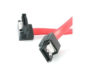 Câble SATA StarTech.com LSATA12RA1 0.3m Rouge, Connecteur Droit/Angle Droit M/M avec Latch, Spécification SATA, Longueur 30cm