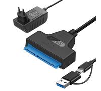 Cable sata to usb Adaptateur usb sata Compatible avec les disques durs externes et internes Adaptateur SSD/HDD 2,5 3,5 pouces Compatible avec les systèmes d'exploitation Windows, Mac et Linux