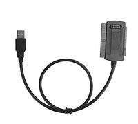 Câble SATA vers USB, Câble de Transmission Adaptateur USB vers SATA PATA IDE 2.5 3.5 SSD, Compatible avec Disque Dur IDE 2,5/3,5 Pouces, Ligne de Conversion de Port Parallèle Série pour Disque Dur IDE