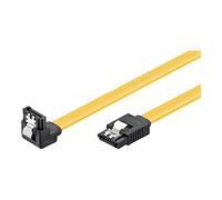 Câble SATA Wentronic 95020 - 0.50m - Jaune - Connecteur à 90 degrés, verrouillé