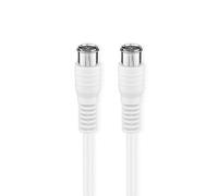 Câble satellite & antenne | F mâle | F mâle | nickelé | 75 Ohm | double blindage | 5.00 m | rond | PVC | blanc | boîte
