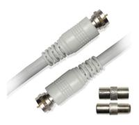 Câble satellite - D2 Diffusion - 5 m - Rallonge coaxiale numérique - 2 adaptateurs 'F' - Connecteurs nickel