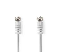 Câble satellite et antenne | F mâle | F mâle | nickelé | 75 Ohm | double blindage | 1.50 m | rond | PVC | blanc | étiquette
