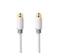 Câble satellite et antenne | F mâle | F mâle | Plaqué or | 75 ohms | Blindage individuel | 5.00 m | Rond | PVC | Blanc | Emballage avec fenêtre transparente