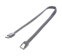 Savio GAK-06 Kabel SATA III 50cm, oplot czarny, prosty, zote zatrzaski câble SATA 0,5 m Noir