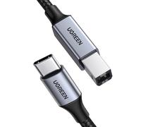Câble Scanner Imprimante Thunderbolt 3 Type C Mâle vers USB B Mâle Nylon Tressé Compatible avec MacBook Pro Air iPad Pro Air iMac Chromebook Pixel XPS 17 15 (2M)