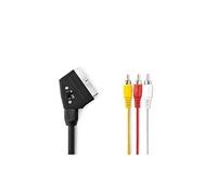 Câble scart commutable péritel mâle - 3x rca mâles 1,0 m noir