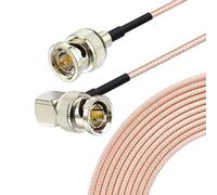 Câble SDI Court 3G HD 50cm Cordon SDI Coudé Fin Câble RG179 BNC Mâle vers Mâle à Angle Droit 75 ohms Pour Analyseur Oscilloscope Caméras HD-SDI Audio Vidéo (1 Pièce)