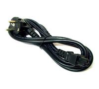 Câble secteur 230V pour l'alimentation de l'ordinateur portable, CEE7 (fourche) - C5, 2m, VDE, noir, Logo, blister, connecteur C5